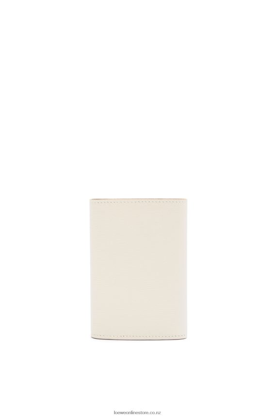 Loewe Women Anagram small vertical wallet in pebble grain calfskin Light Ghost LH60R1218