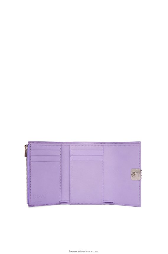Loewe Women Anagram small vertical wallet in pebble grain calfskin Light Mauve LH60R1237