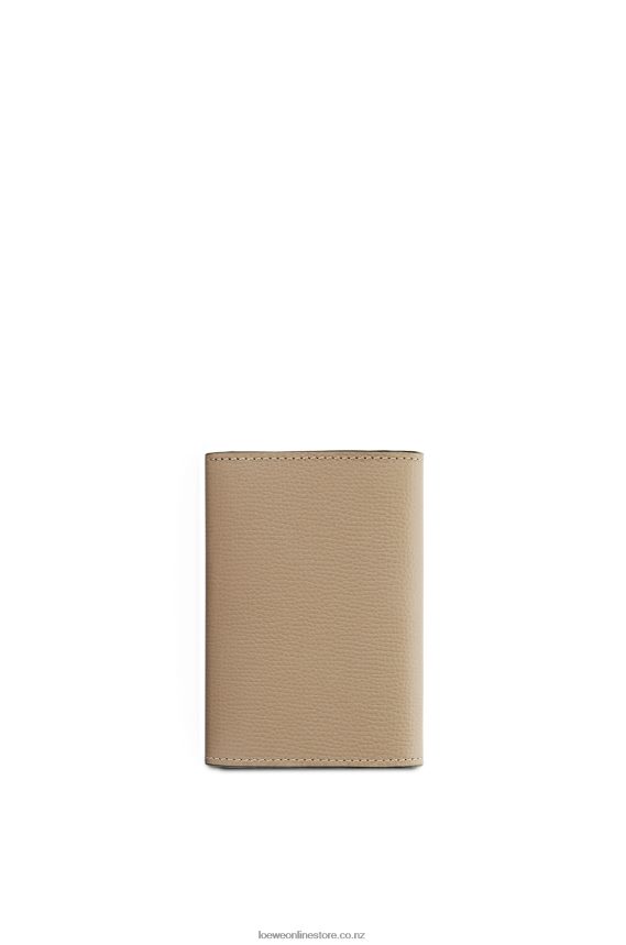 Loewe Women Anagram small vertical wallet in pebble grain calfskin Sand LH60R1216
