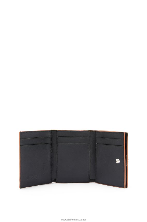 Loewe Women Anagram trifold wallet in pebble grain calfskin Black LH60R1245