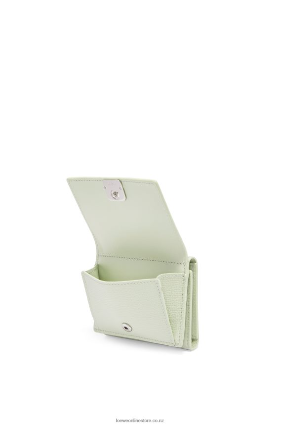 Loewe Women Anagram trifold wallet in pebble grain calfskin Light Celadon LH60R1232