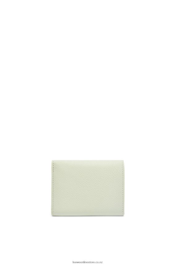 Loewe Women Anagram trifold wallet in pebble grain calfskin Light Celadon LH60R1232