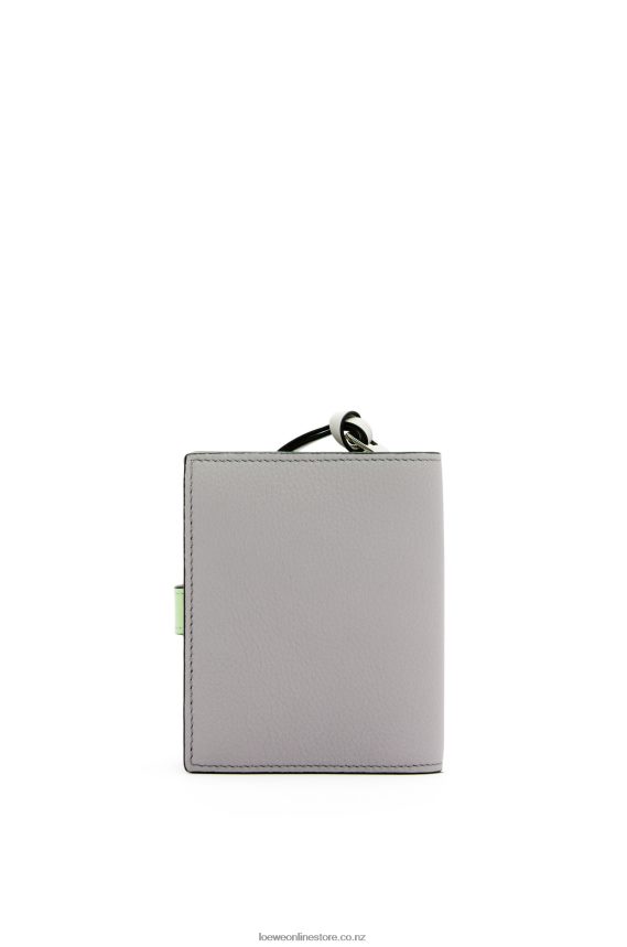 Loewe Women Compact zip wallet in soft grained calfskin Pearl Grey/Light Pale Green LH60R1253