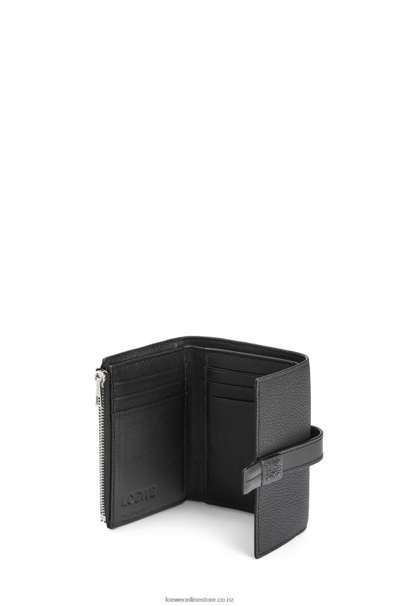 Loewe Women Small vertical wallet in soft grained calfskin Black LH60R1295