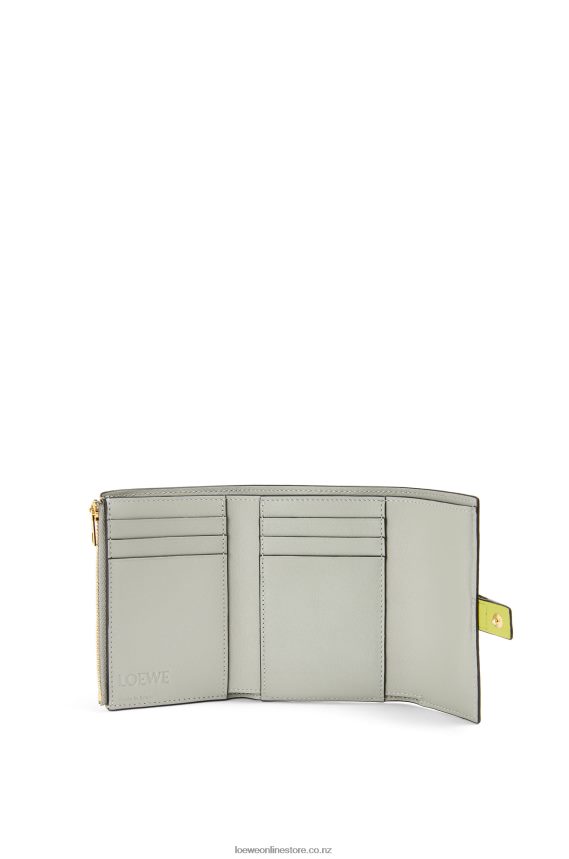 Loewe Women Small vertical wallet in soft grained calfskin Lime Yellow/Avocado Green LH60R1310