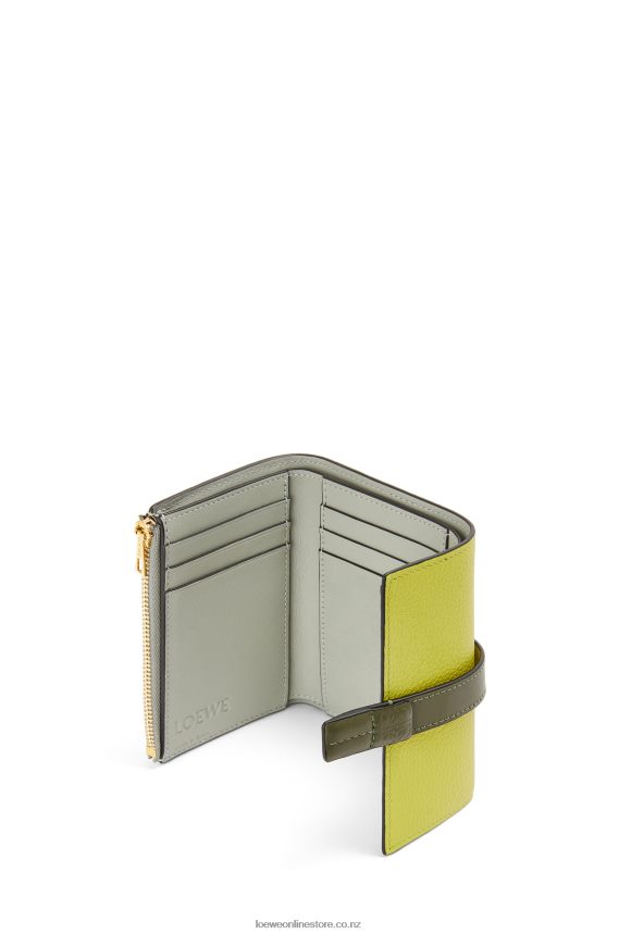 Loewe Women Small vertical wallet in soft grained calfskin Lime Yellow/Avocado Green LH60R1310