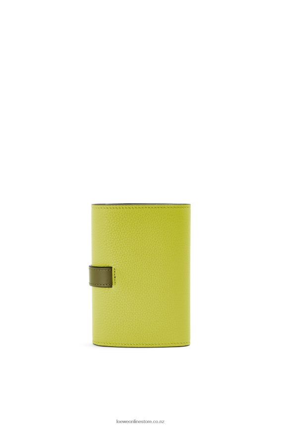Loewe Women Small vertical wallet in soft grained calfskin Lime Yellow/Avocado Green LH60R1310
