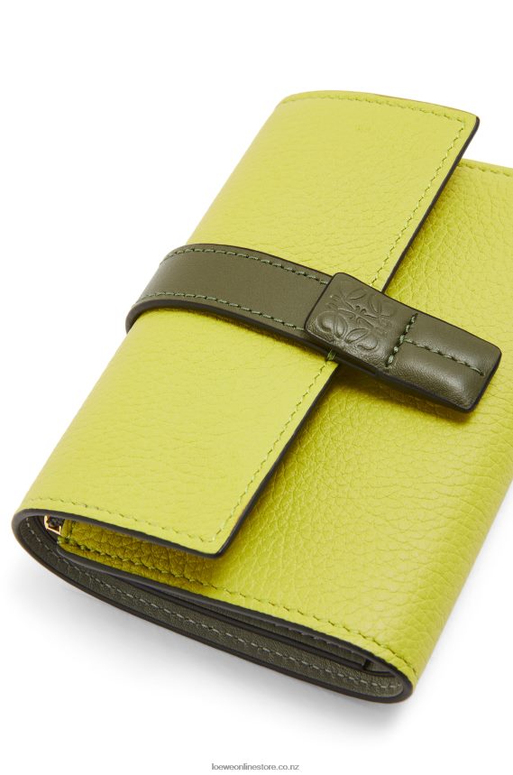 Loewe Women Small vertical wallet in soft grained calfskin Lime Yellow/Avocado Green LH60R1310