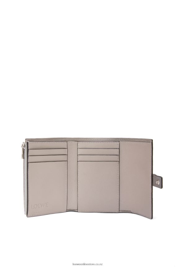 Loewe Women Small vertical wallet in soft grained calfskin Pearl Grey/Light Pale Green LH60R1252