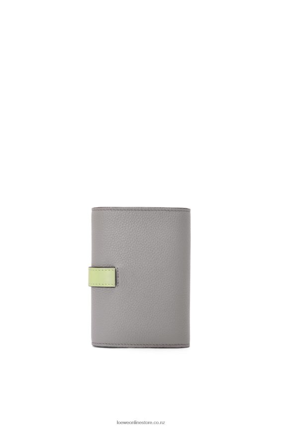 Loewe Women Small vertical wallet in soft grained calfskin Pearl Grey/Light Pale Green LH60R1252