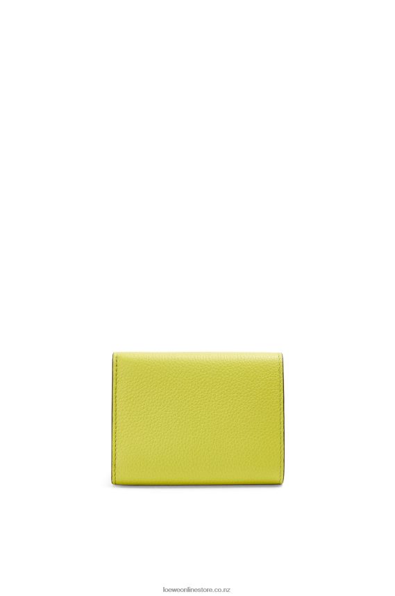 Loewe Women Trifold wallet in soft grained calfskin Lime Yellow/Avocado Green LH60R1311