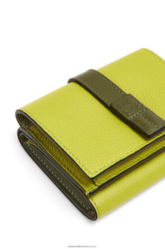 Loewe Women Trifold wallet in soft grained calfskin Lime Yellow/Avocado Green LH60R1311