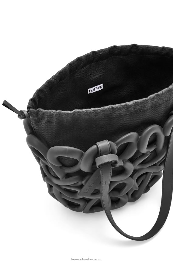 Loewe Women Anagram inflated basket in light foam rubber Black LH60R113