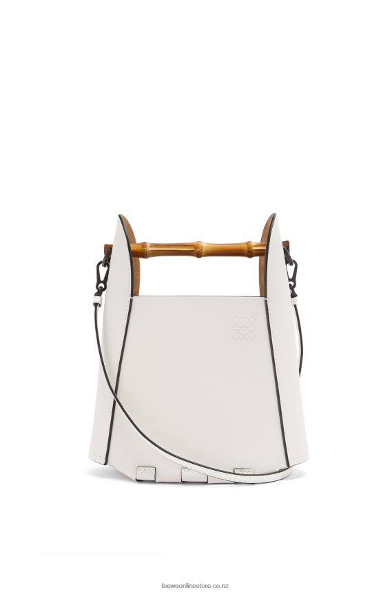 Loewe Women Bamboo bucket bag in calfskin Soft White LH60R178