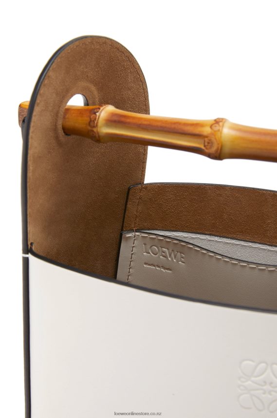 Loewe Women Bamboo bucket bag in calfskin Soft White LH60R178