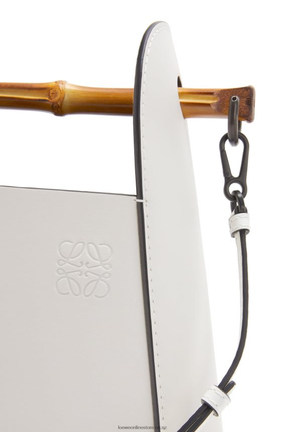 Loewe Women Bamboo bucket bag in calfskin Soft White LH60R178