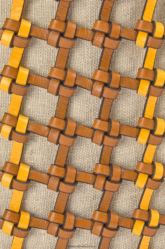 Loewe Women Bucket Mesh bag in calfskin Tan/Yellow LH60R183