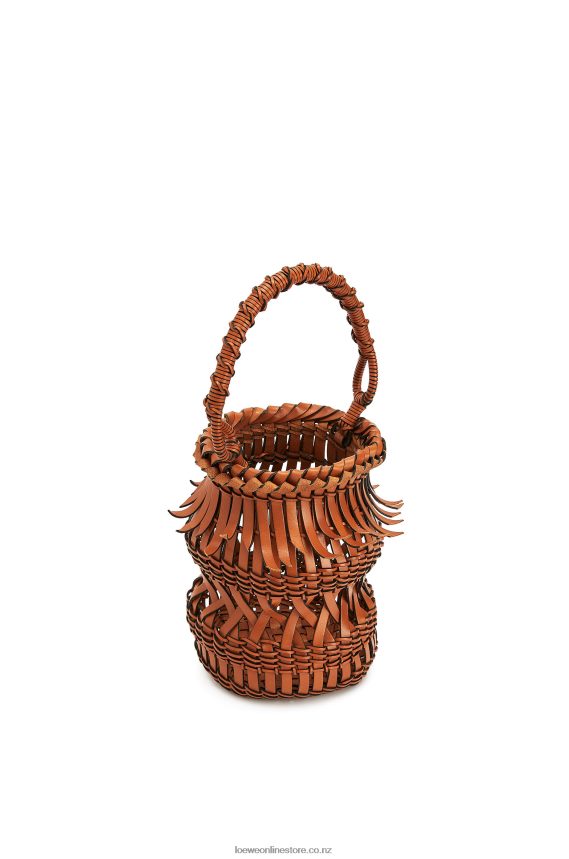 Loewe Women Fringes Bucket bag in calfskin Tan LH60R185