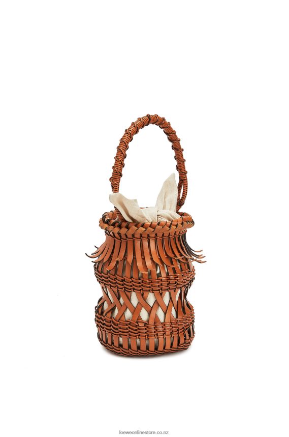 Loewe Women Fringes Bucket bag in calfskin Tan LH60R185