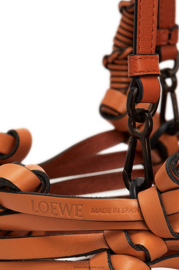 Loewe Women Fringes Bucket bag in calfskin Tan LH60R185