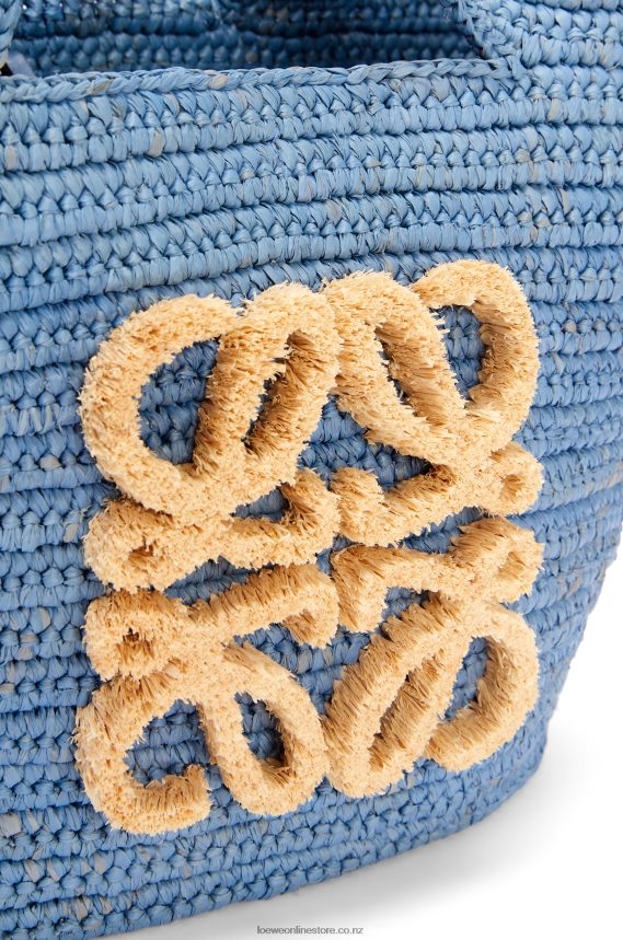 Loewe Women Small Elephant basket bag in raffia Denim Blue LH60R77