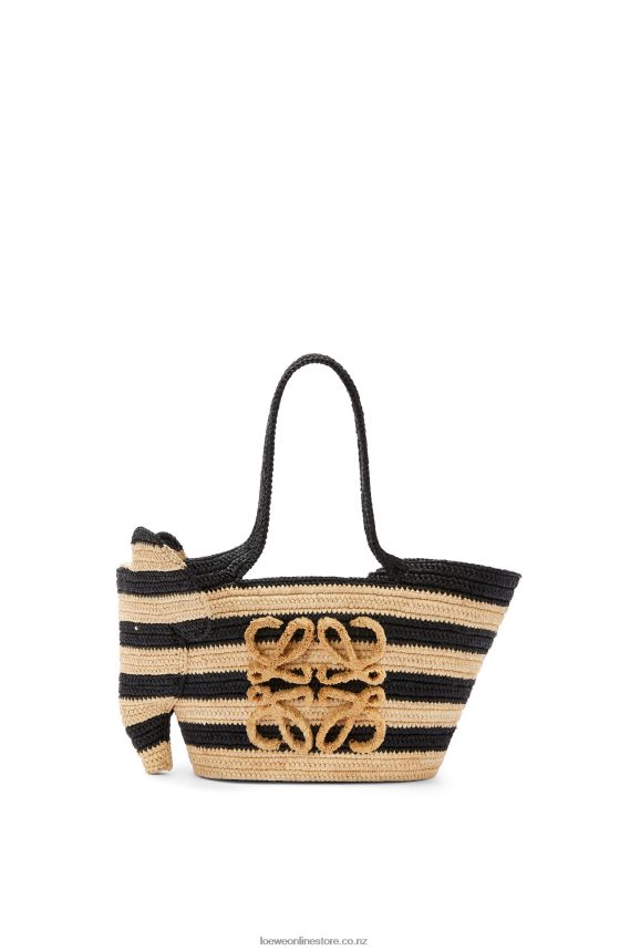 Loewe Women Small Elephant basket in raffia Natural/Black LH60R107