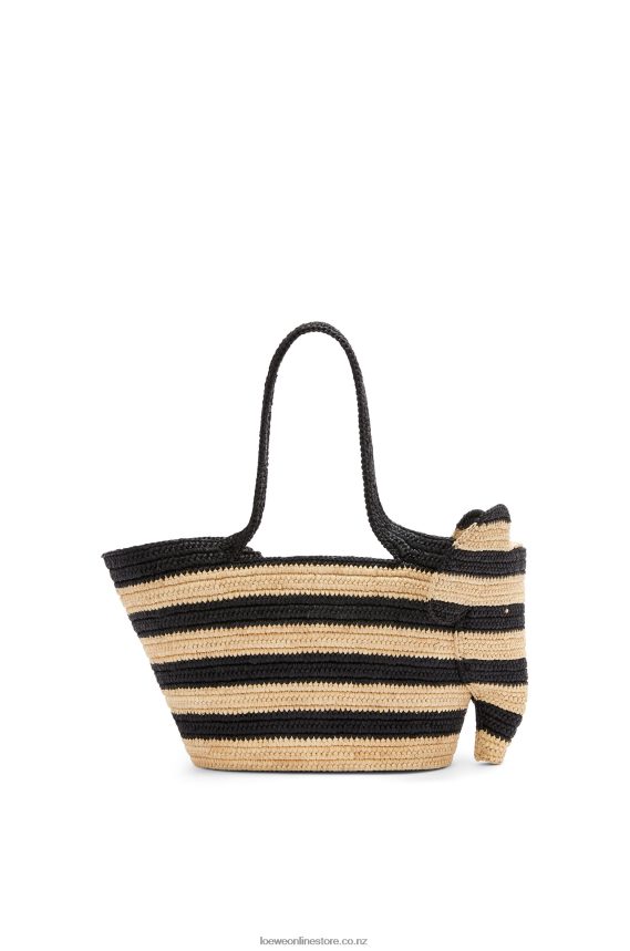 Loewe Women Small Elephant basket in raffia Natural/Black LH60R107
