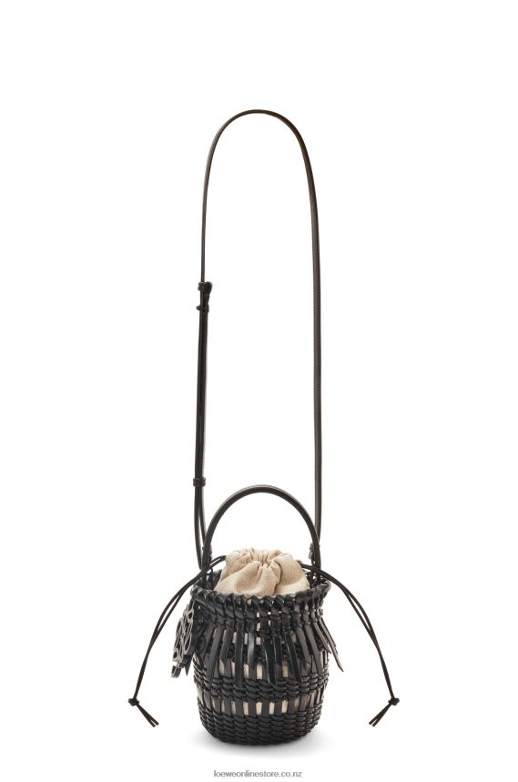 Loewe Women Small Fringe Bucket bag in calfskin Black LH60R88
