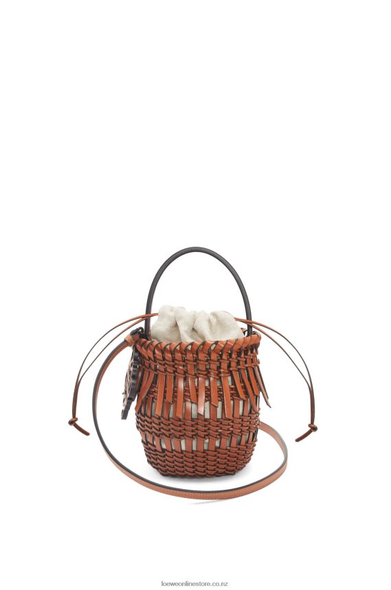 Loewe Women Small Fringe Bucket bag in calfskin Tan LH60R89