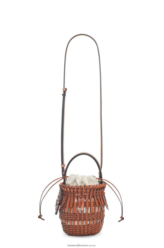 Loewe Women Small Fringe Bucket bag in calfskin Tan LH60R89