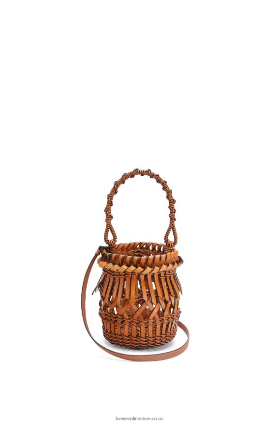 Loewe Women Small Fringes Bucket bag in calfskin Tan LH60R177
