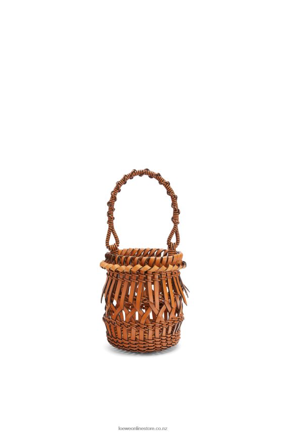 Loewe Women Small Fringes Bucket bag in calfskin Tan LH60R177