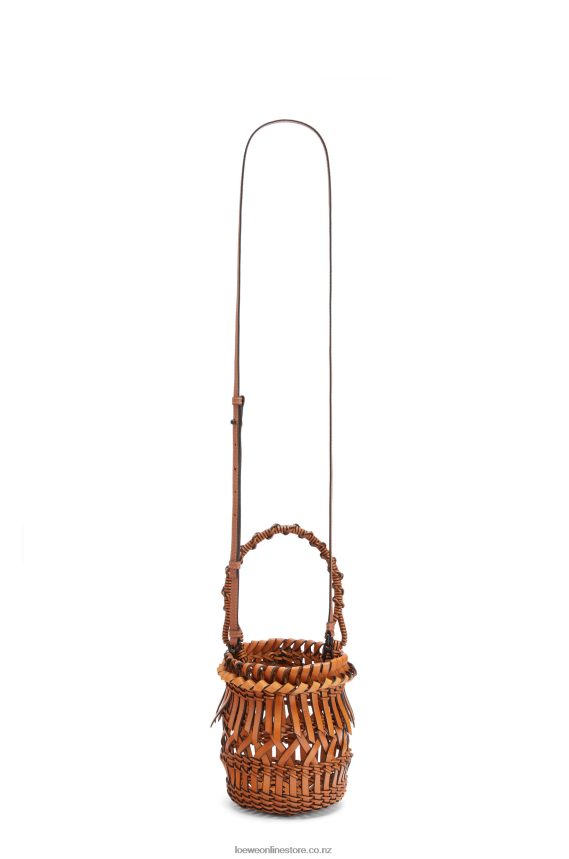 Loewe Women Small Fringes Bucket bag in calfskin Tan LH60R177