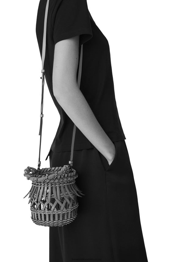 Loewe Women Small Fringes Bucket bag in calfskin Tan LH60R177