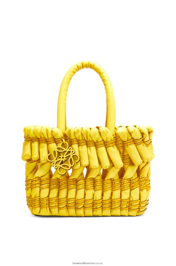 Loewe Women Small Tubular Basket in nappa lambskin Yellow LH60R92