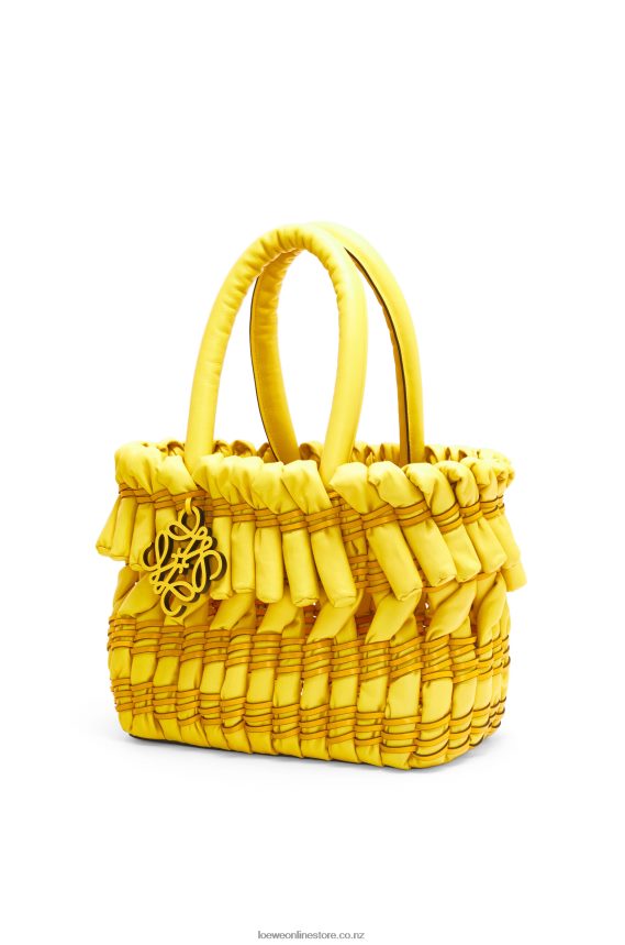 Loewe Women Small Tubular Basket in nappa lambskin Yellow LH60R92