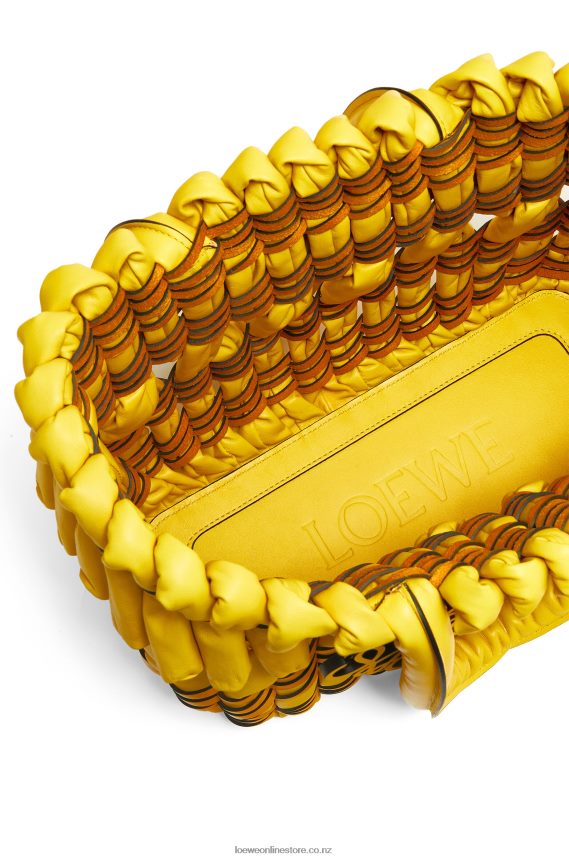 Loewe Women Small Tubular Basket in nappa lambskin Yellow LH60R92