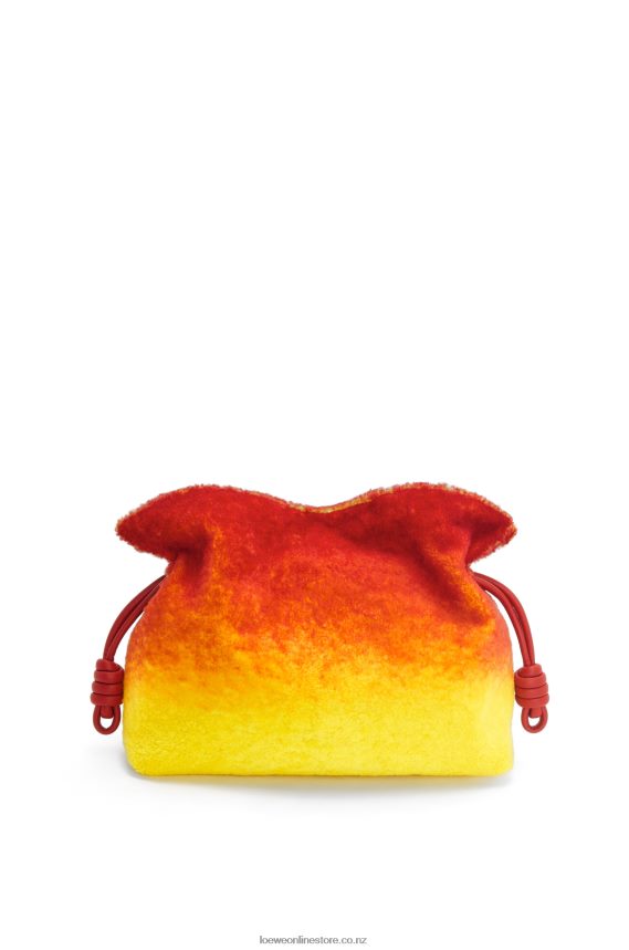 Loewe Women Calcifer Flamenco clutch in shearling Red LH60R443