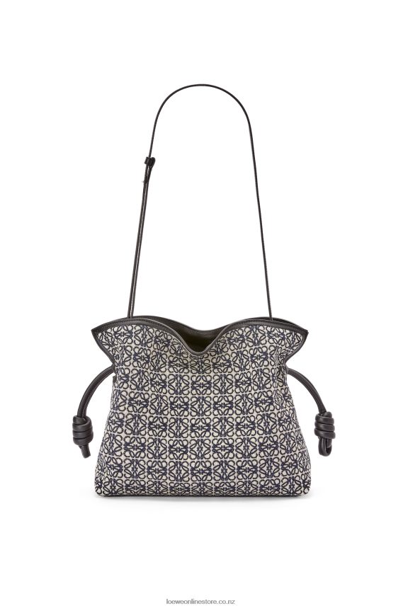 Loewe Women Flamenco clutch in Anagram jacquard and calfskin Navy/Black LH60R543