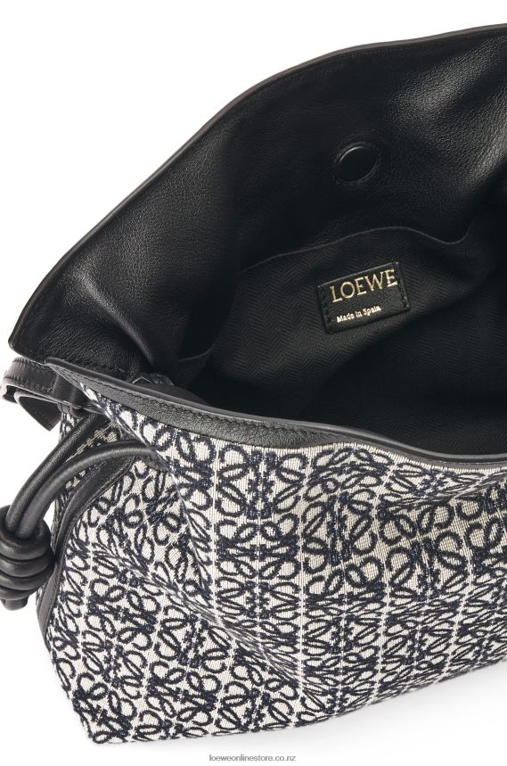 Loewe Women Flamenco clutch in Anagram jacquard and calfskin Navy/Black LH60R543