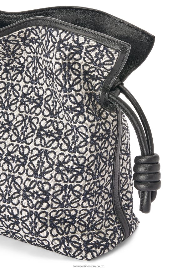 Loewe Women Flamenco clutch in Anagram jacquard and calfskin Navy/Black LH60R543