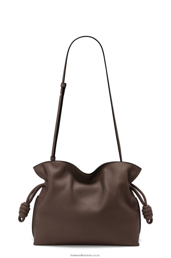 Loewe Women Flamenco clutch in nappa calfskin Chocolate LH60R623