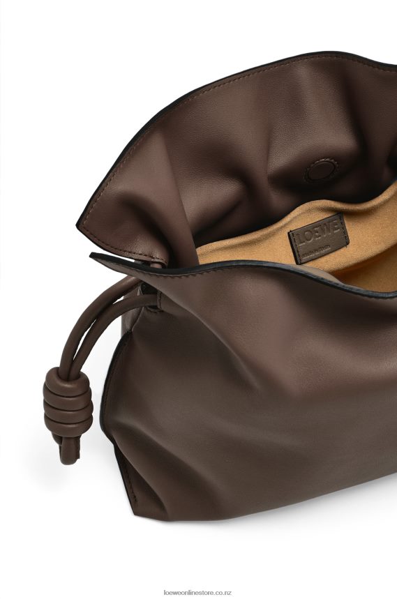 Loewe Women Flamenco clutch in nappa calfskin Chocolate LH60R623