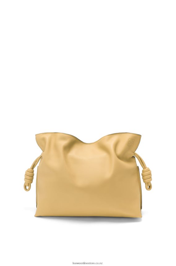 Loewe Women Flamenco clutch in nappa calfskin Dark Butter LH60R363