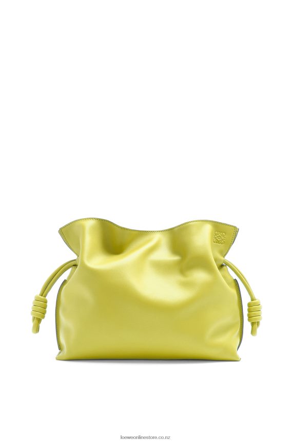 Loewe Women Flamenco clutch in nappa calfskin Lime Yellow LH60R608