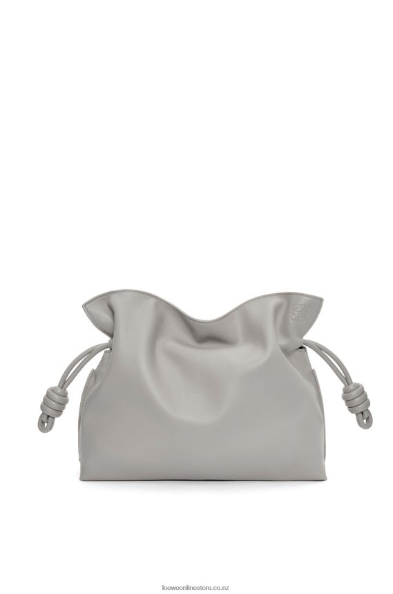 Loewe Women Flamenco clutch in nappa calfskin Pearl Grey LH60R358
