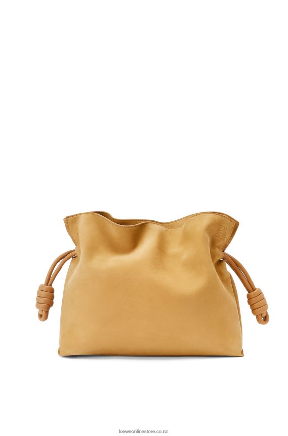 Loewe Women Flamenco clutch in nubuck Desert LH60R528