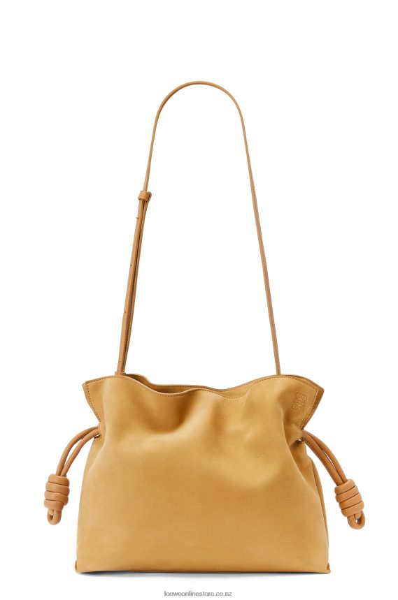 Loewe Women Flamenco clutch in nubuck Desert LH60R528