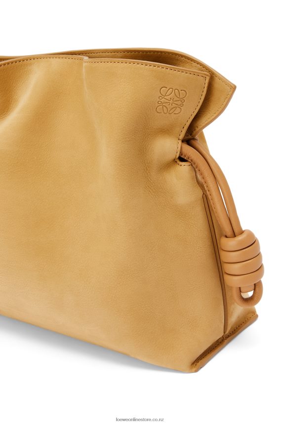 Loewe Women Flamenco clutch in nubuck Desert LH60R528