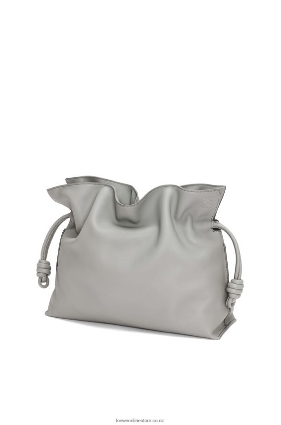 Loewe Women Large Flamenco clutch in nappa calfskin Pearl Grey LH60R189